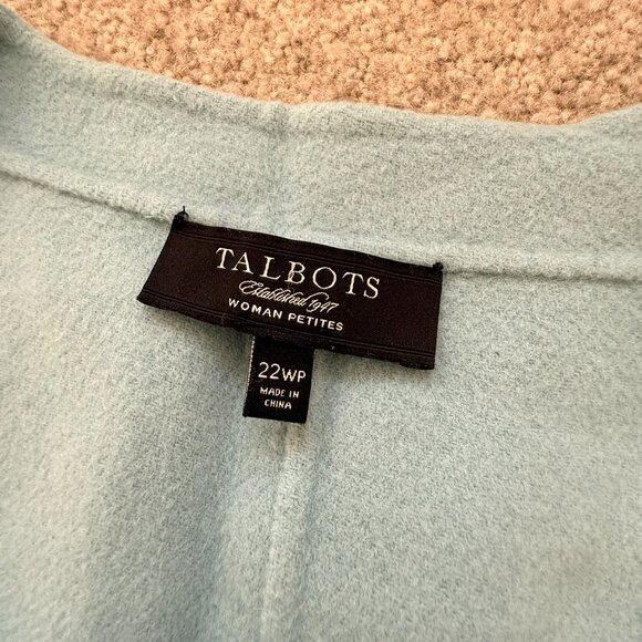 - Talbots Jacket Powder Blue Wool Ruffle Jacket Blazer Office Winter US 22WP - Picture 4 of 6
